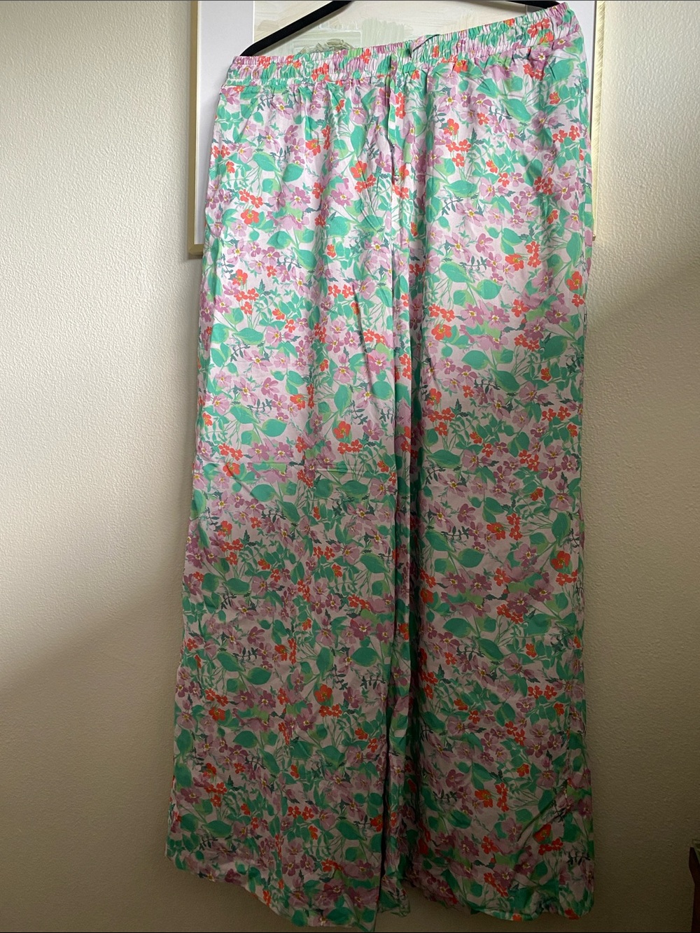 NWT 78&Sunny Floral Wide Leg Flowy Pants, Sz M